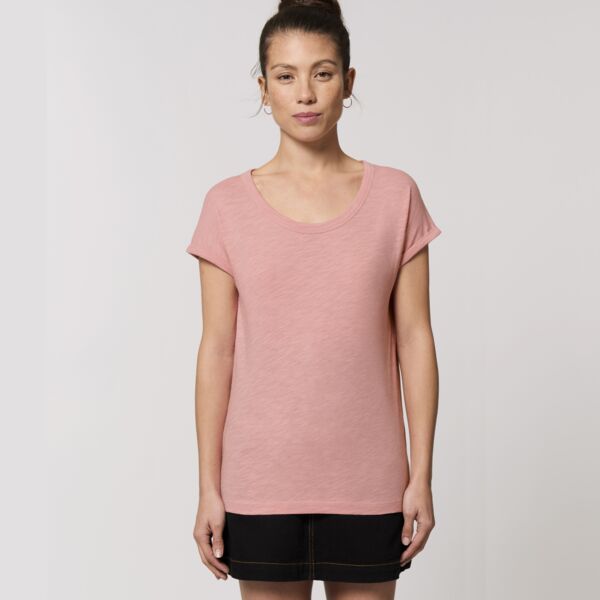 Women's Stella Rounders slub rolled sleeve slub t-shirt (STTW112) Thumbnail