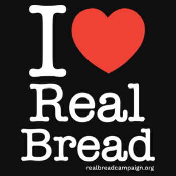 I ❤ Real Bread - Stacked Design - Mens Black Organic T-Shirt Design