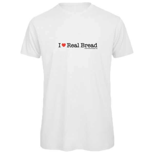 I ❤ Real Bread - Mens White Organic T-Shirt Thumbnail